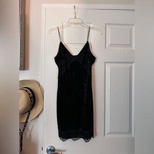 Topshop Black Velvet Dress